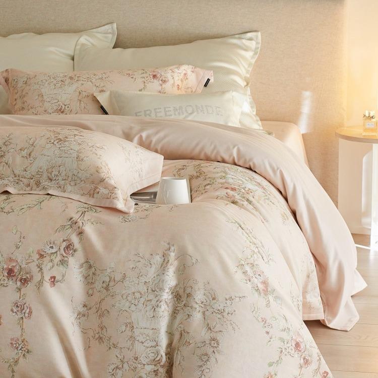 式秋冬SJS120支天丝棉磨毛四件套奢保轻暖上加厚美印花被套1.8床