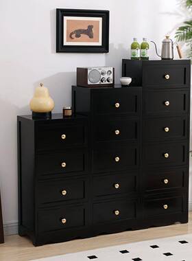 实木柜五斗收纳柜卧室抽屉式美式复古子IYC柜靠墙客柜厅边储物柜