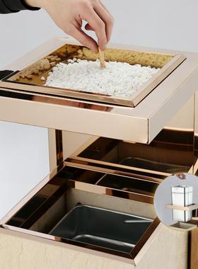 酒店MXK垃圾桶大立式商堂用不锈钢商场宾专物馆业大厅走廊用带烟