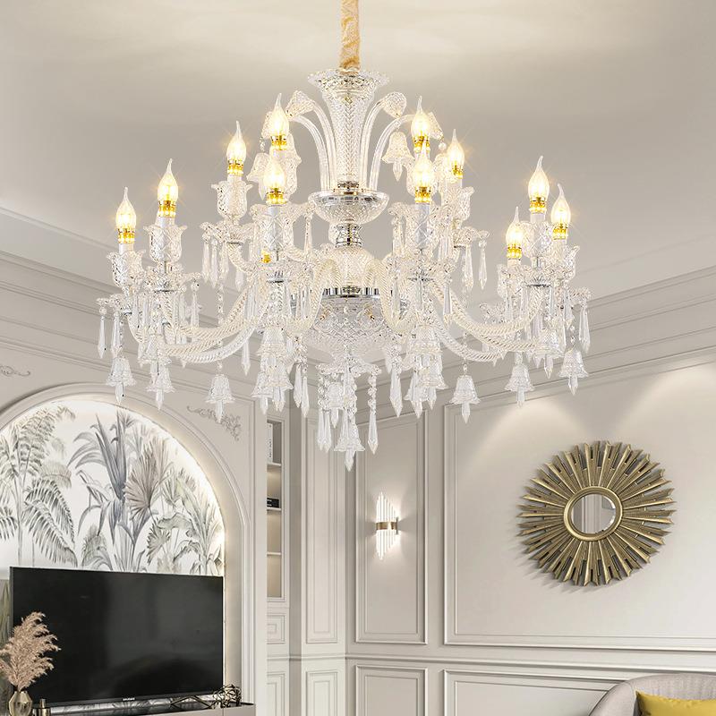 欧式别墅挑空档客厅水高晶吊灯餐大吊灯服IXJ装店灯具轻奢厅卧室