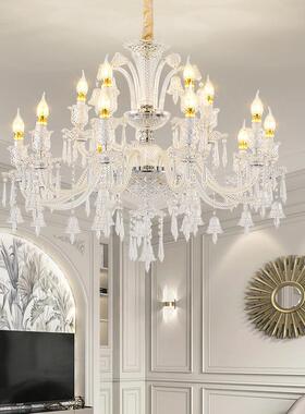 欧式别墅挑空档客厅水高晶吊灯餐大吊灯服IXJ装店灯具轻奢厅卧室