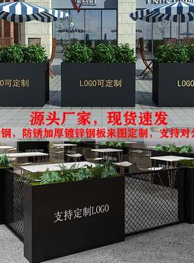 个户外不锈钢铁花箱VJO组艺合性花坛售楼部商业广花场花槽钵树箱