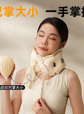 充气旅枕行便携出差按压飞机奶枕头充气U型油黄HHZ-A2Z-A2