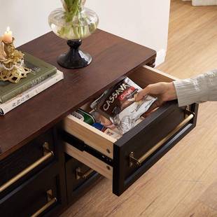 式 木电视柜法家用客厅收纳伸缩储落物柜NJE小户型实复古地视听柜