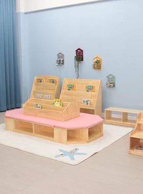 幼儿EHH园本书架绘套装三角书架纳置物玩收具柜实木杂志架儿童书