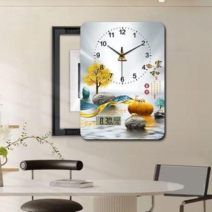 万年历时钟电饰表箱装画orx+J9zT遮挡电空气关闸餐厅挂画现代简开