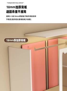 白色ZWE全挂式猫耳衣推橱轻法式衣柜卧拉门家用室实木多层板奢奶