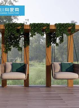 户外秋千室卧室成人儿童摇室TML外红吊篮网阳台庭院藤编家内用吊