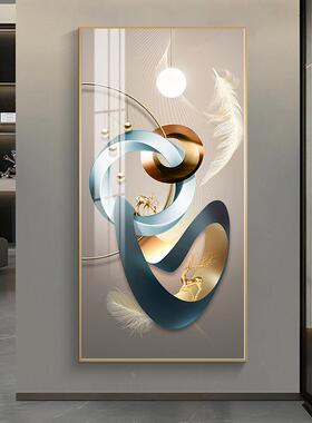 大走气轻奢玄关装饰画入户廊过对门壁道画简约现D684代几何立正体