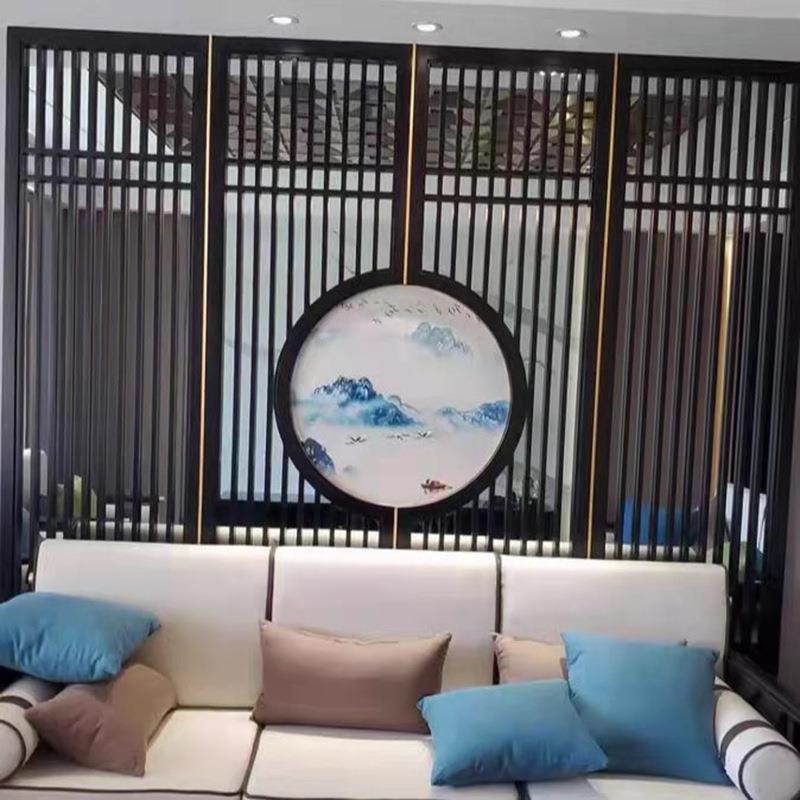 玄新中式实木屏风酒木制隔断日式简店约客屏厅风花08格关格栅花格