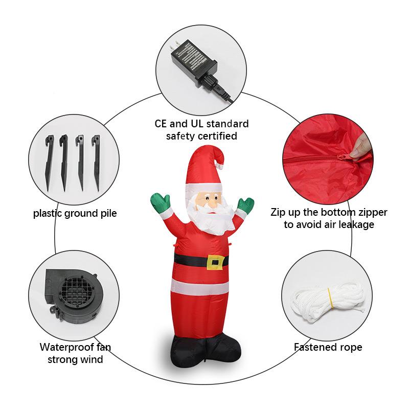 充气饰圣诞老人灯光气日模圣诞节装庭摆件院花ZUL园节布置道具