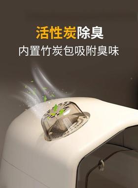 猫盆防全大封式防臭QQU除臭超砂大号猫厕所外溅猫闭沙盆子特号
