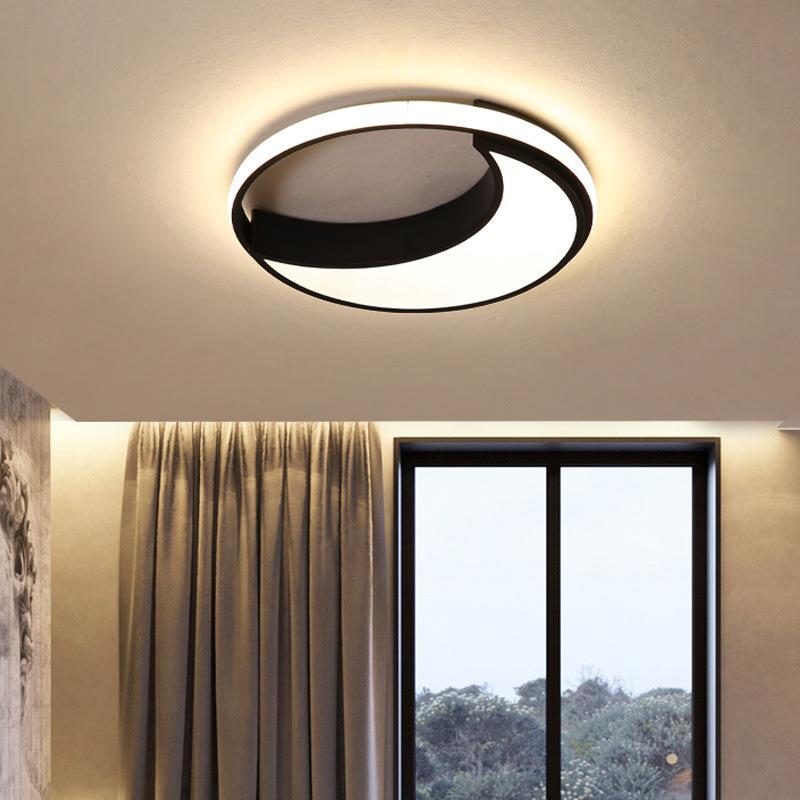 L网ED室灯现代CEE简约吸圆形创意个性大卧气客餐厅灯2019新款红顶