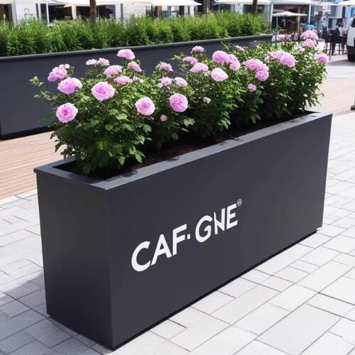 不锈钢户外花箱售楼部花盆室外铁艺花架商业街花坛成品花槽花钵
