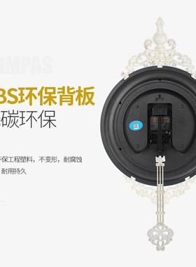 欧式钟摇摆挂钟客厅复古时简约ECH时尚挂石表卧室超静音钟英表