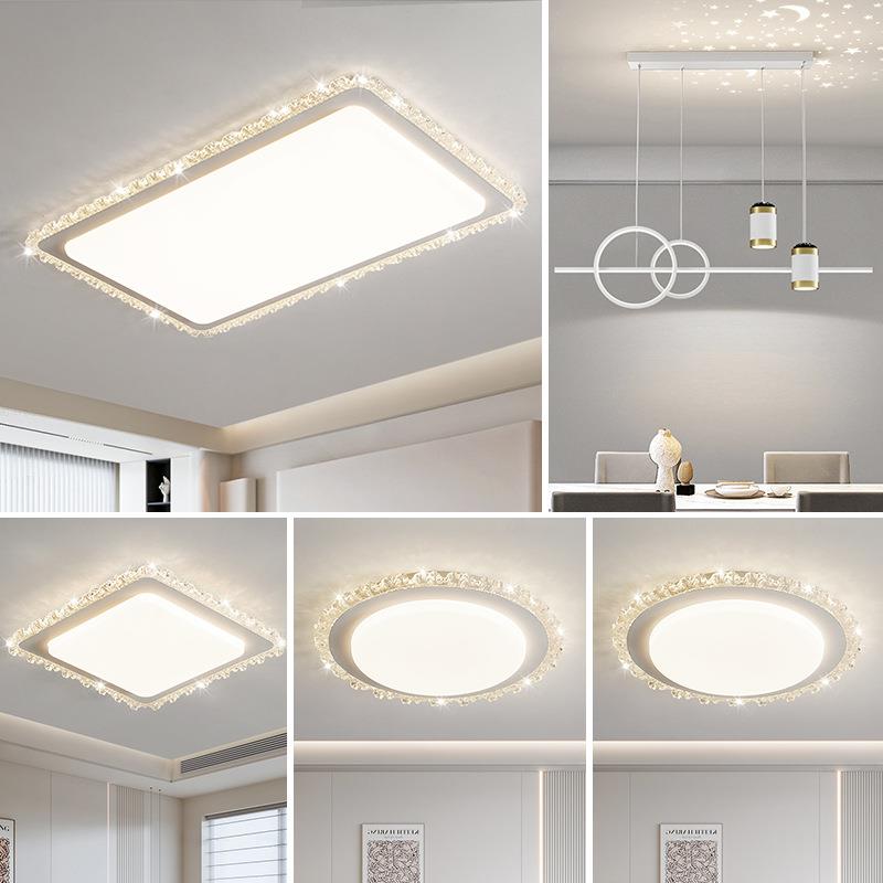 轻水晶客奢zc1077厅款灯现代简约大气吸顶超灯新大厅主灯亮中山灯