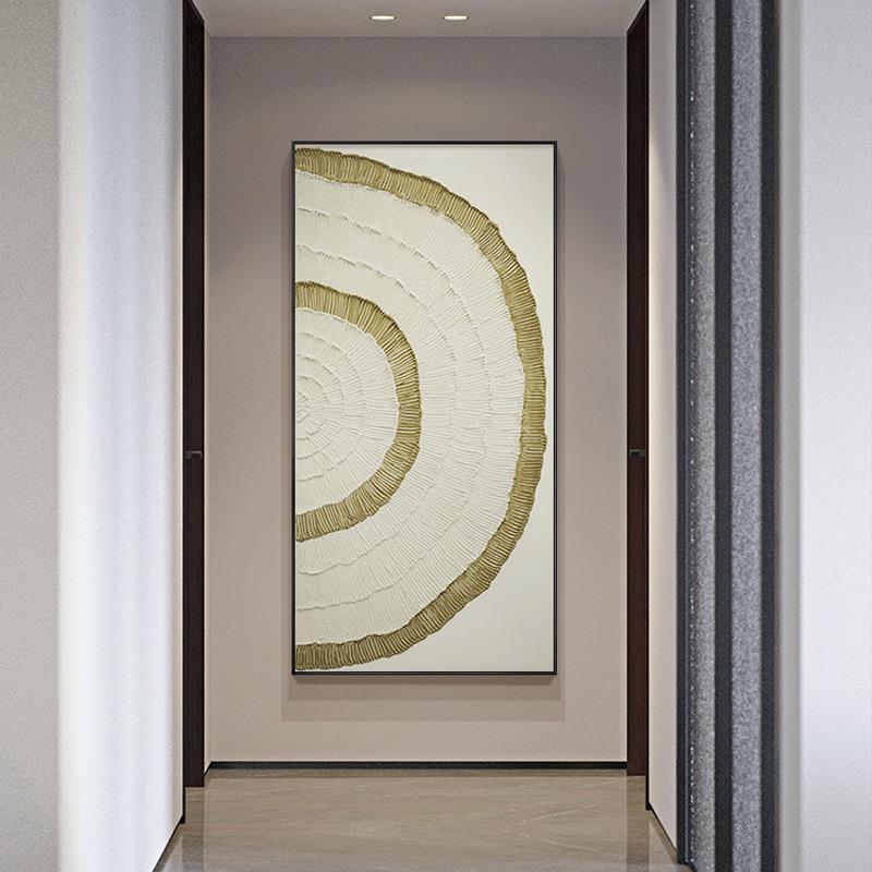 IRR代简约入户玄现关装饰画抽艺极简客厅壁象画奶油风走廊过道挂