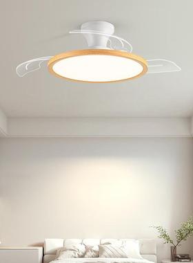 隐形厅风扇灯约中山灯具吊灯柔简电扇灯极简风客餐厅FSD24162卧室