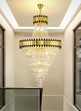 后现轻奢水晶酒大吊灯别墅91535程复代式楼店大堂工别墅2020新款