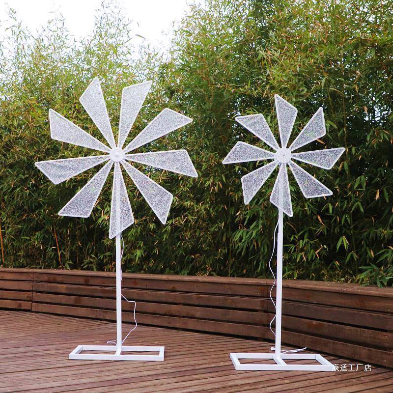 新款婚庆礼道具铁艺电动旋转风车路引婚摩舞台JQH背景饰天轮摆装