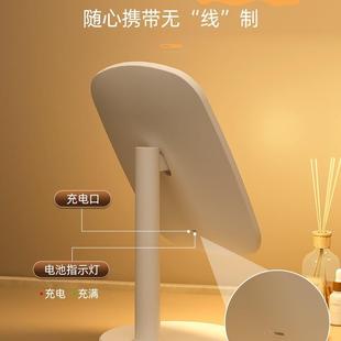 025新款 生桌面带灯学家床头补光镜用梳妆发 LED镜子2化妆镜台SSO式