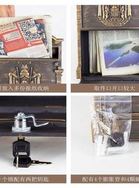 铸邮铝创筒门信箱摄影道具户意见箱信报箱室外不口锈YS-001G件欧