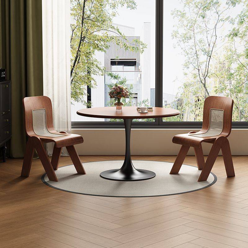 简约接待桌椅组合谈判洽谈桌商务店面会客实木桌办公室休闲小圆桌