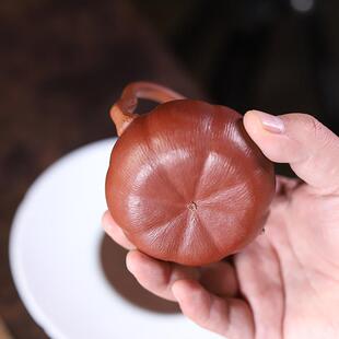 宜兴原矿SY0130段柿泥浆南瓜子紫砂壶事事如意仿生茶壶家用粉花器