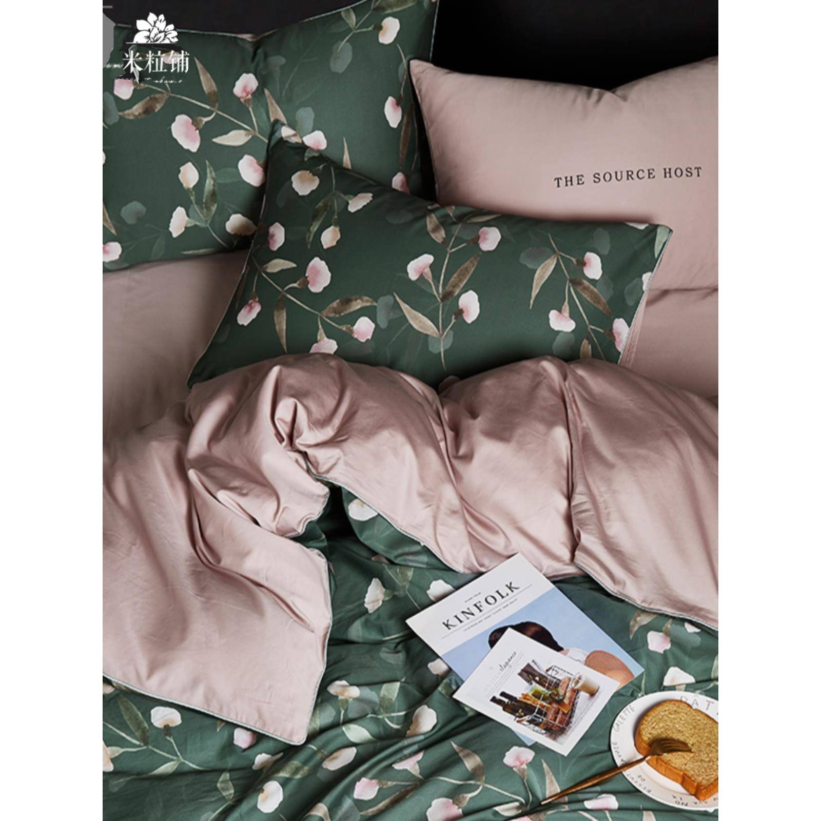 GZM美6式60s长绒棉数印花贡缎四件套码床F7566JMS床单被套1.8m纯