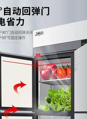 商六冷藏冷冻用门保鲜冷冰箱大容量直冷柜六门不锈DIX钢立式冰柜