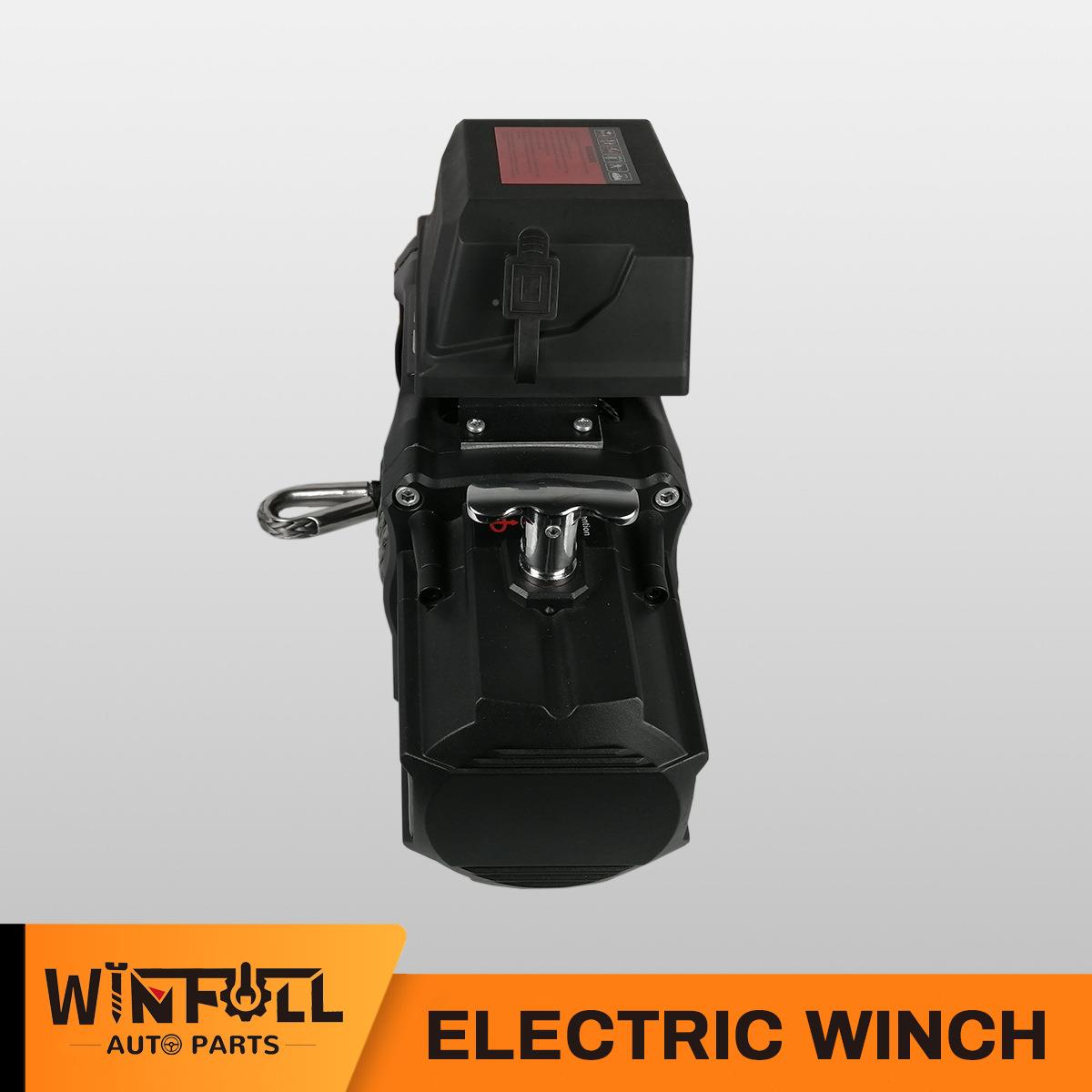 葫9500LBGWNS4309K尼龙G绳绞盘12v24v直流电动绞盘电动芦卷扬机