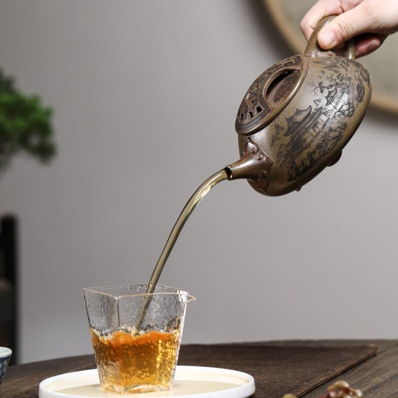 宜大紫砂石壶沉香CHO泥匠心制作牛盖大瓢容器兴茶壶茶具