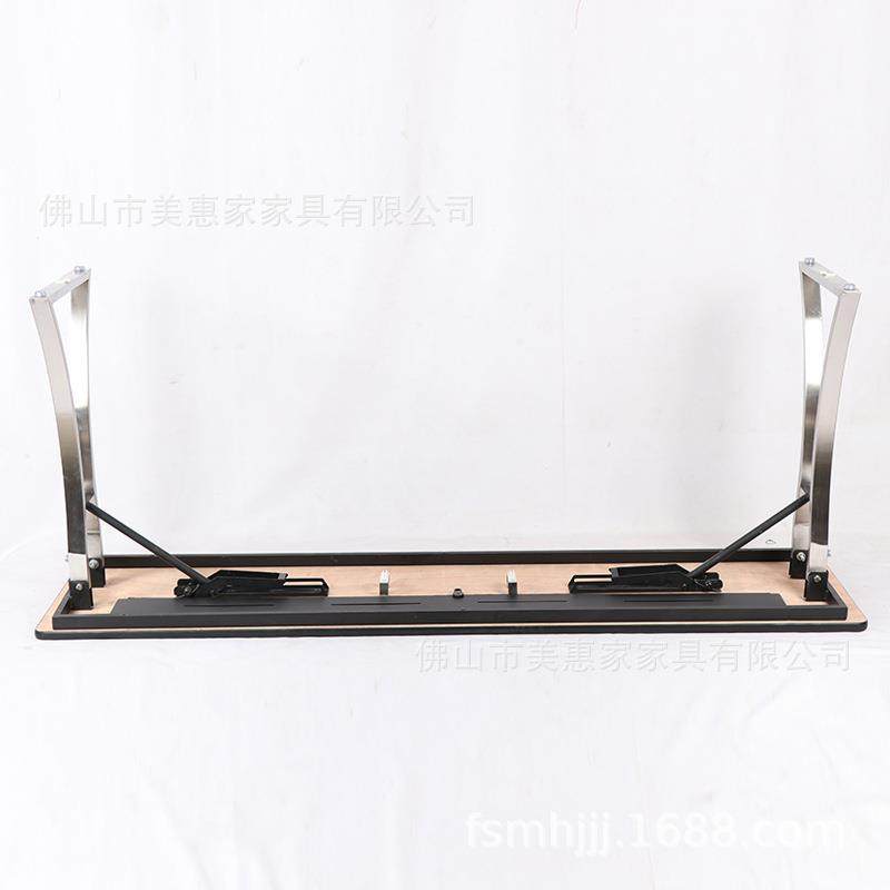 M折不锈钢办公叠QXM桌带挡板长条会议桌IB酒店宴会折叠桌轻便