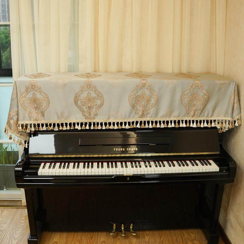 欧布式复古钢琴防尘布电钢琴盖垫高蕾丝盖AGM巾长方档形钢琴凳罩