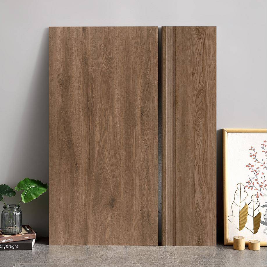 加厚木纹楼梯踏步瓷砖300X1板200奶地油风实木木纹楼梯梯级台阶砖