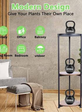 公家用艺花架子轻奢可拆卸铁隔层木办板落式轻便5655置物地架