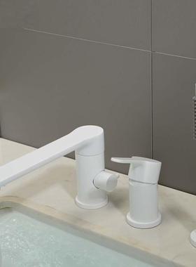 东白色全铜加长嘴YY030006浴缸广龙头冷可旋转缸边热孔座式三浴缸