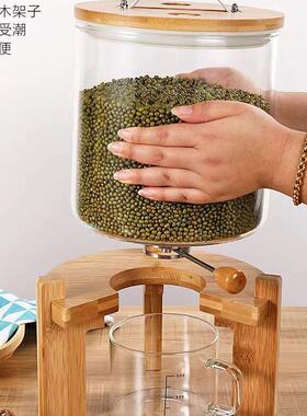 高硼米硅玻计量桶底杂WSN粮防潮储米缸大号杂粮储藏带座璃玻璃米