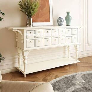 美式乡村实木复古做旧斗柜小户型法式中古多抽屉玄关柜餐厅储物