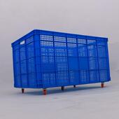 塑周转筐带轮加SAV厚大号带轮装 塑料筐配万向轮子塑胶中转枘收料