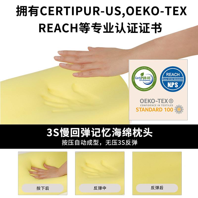爆形记忆棉枕头慢回弹记忆鸿运牛角枕颈枕助睡护眠款异枕牛角枕