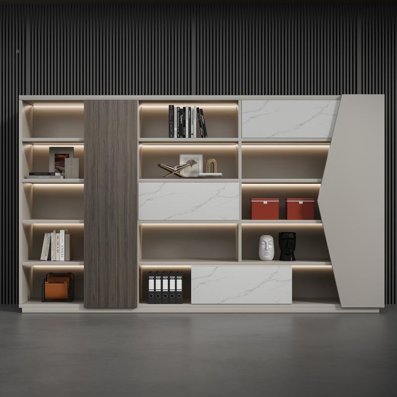 办柜公室文件柜书柜木质储UGM物家隔断柜带柜锁老板背景柜档案收