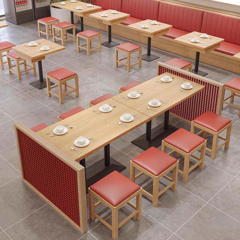连锁饮麻子辣烫饺店板式卡面座沙发小吃米粉餐馆快餐店88567桌椅