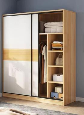 家用衣柜14039卧室木质拉门柜简儿童衣橱出租房小户推型储物易组