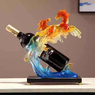 创意马酒架摆件红酒托新中式客厅电视柜玄关酒柜家居高档装饰品