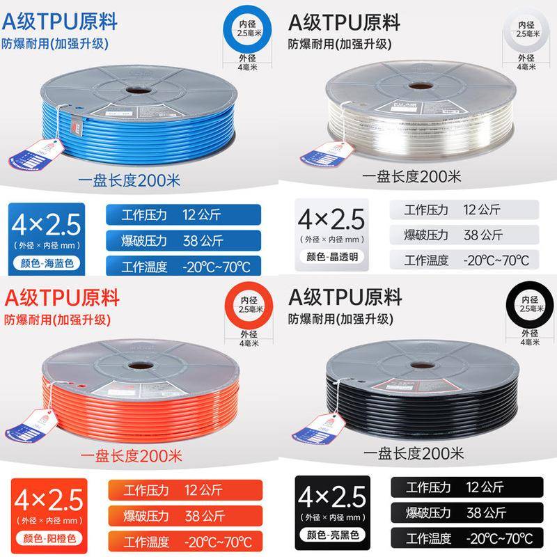 新比克斯气动4*.5TPU气2管耐弹性高压气918动风管空压机温透明软