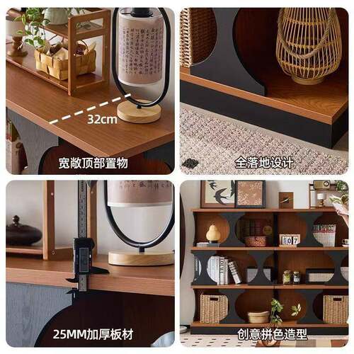 中古风WUY柜式边柜复古中纳古柜子餐收卧室书柜客厅展示柜法玄关
