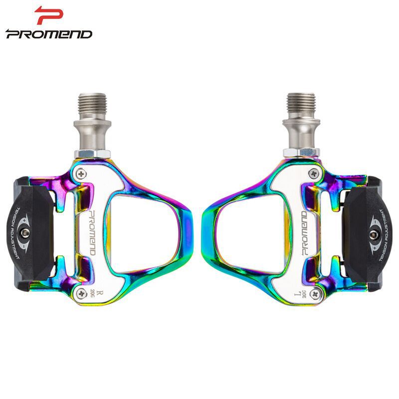PROMEND R97Y脚踏公路自行车锁踏铝合金炫彩自行车骑行脚踏配件