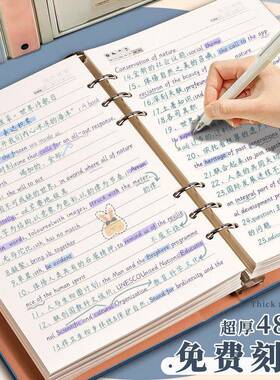 商务笔本b55活页拆卸子a5高颜b高档皮值面办公记事本loMOJ记go