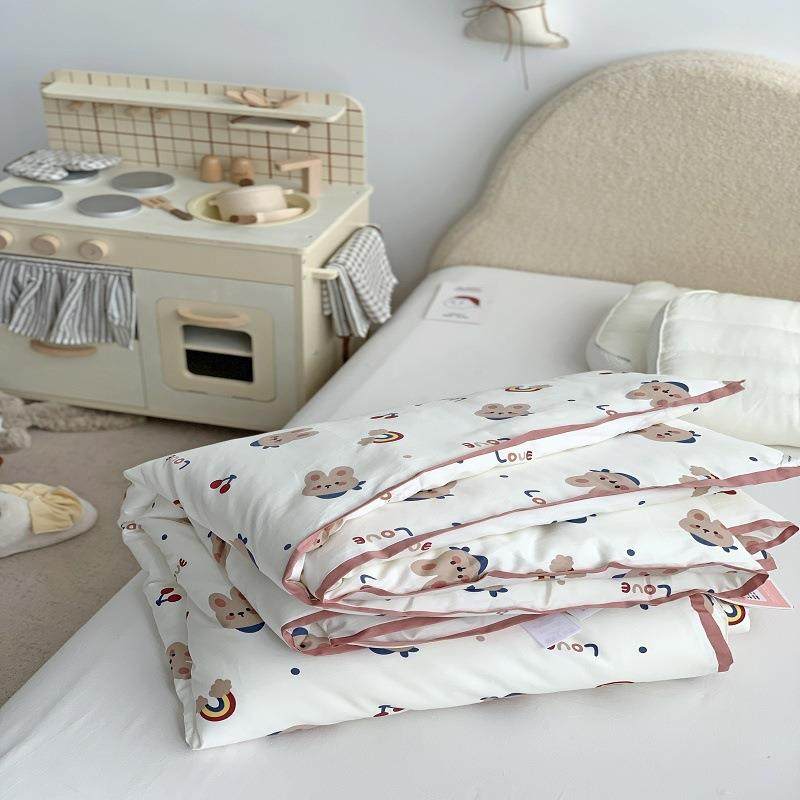 A园类60S长1绒棉单人卡AM+20240通幼儿午睡盖被玉米纤维可机洗5春
